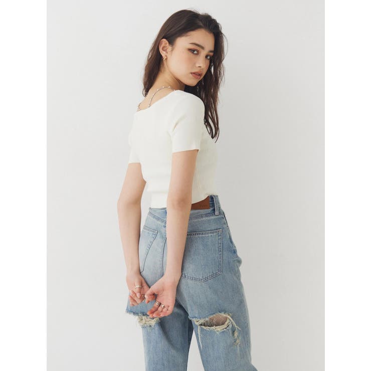 ワンポイントビジューチェーンニットトップス | EVRIS | 詳細画像6 