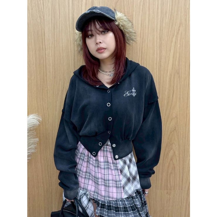 パウダーショートスウェットフーディー【セットアップ着用可能】 | EVRIS | 詳細画像10 