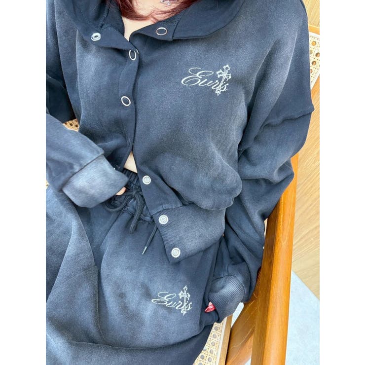 パウダーショートスウェットフーディー【セットアップ着用可能】 | EVRIS | 詳細画像14 