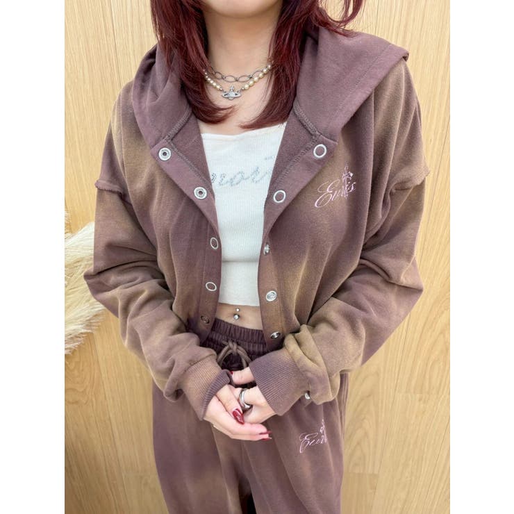 パウダーショートスウェットフーディー【セットアップ着用可能】 | EVRIS | 詳細画像20 