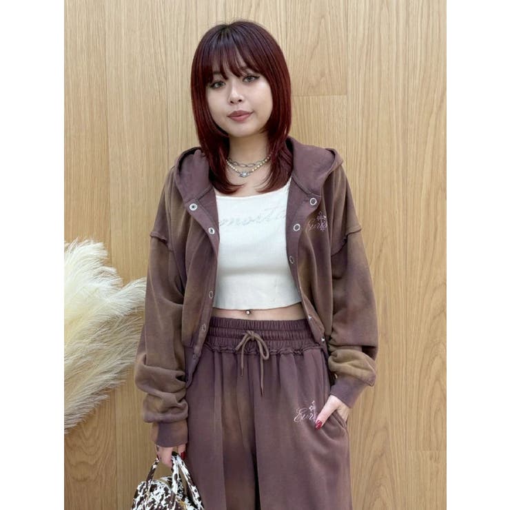 パウダーショートスウェットフーディー【セットアップ着用可能】 | EVRIS | 詳細画像21 