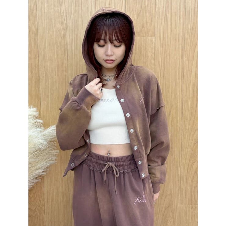 パウダーショートスウェットフーディー【セットアップ着用可能】 | EVRIS | 詳細画像22 