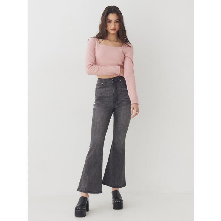 バックリボンスクエアネックリブトップス | EVRIS | 詳細画像21 