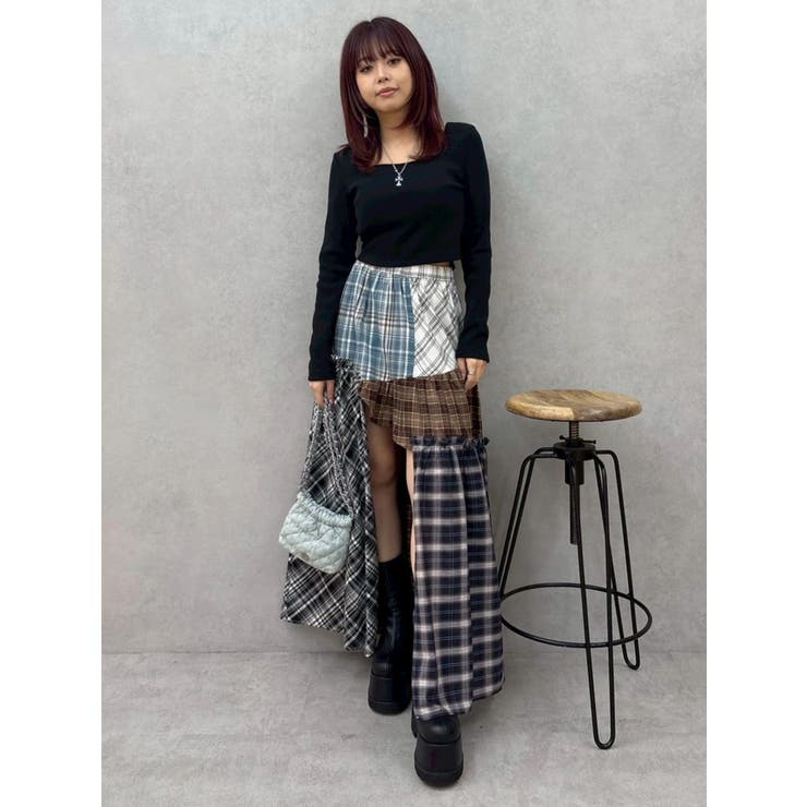 バックリボンスクエアネックリブトップス | EVRIS | 詳細画像29 