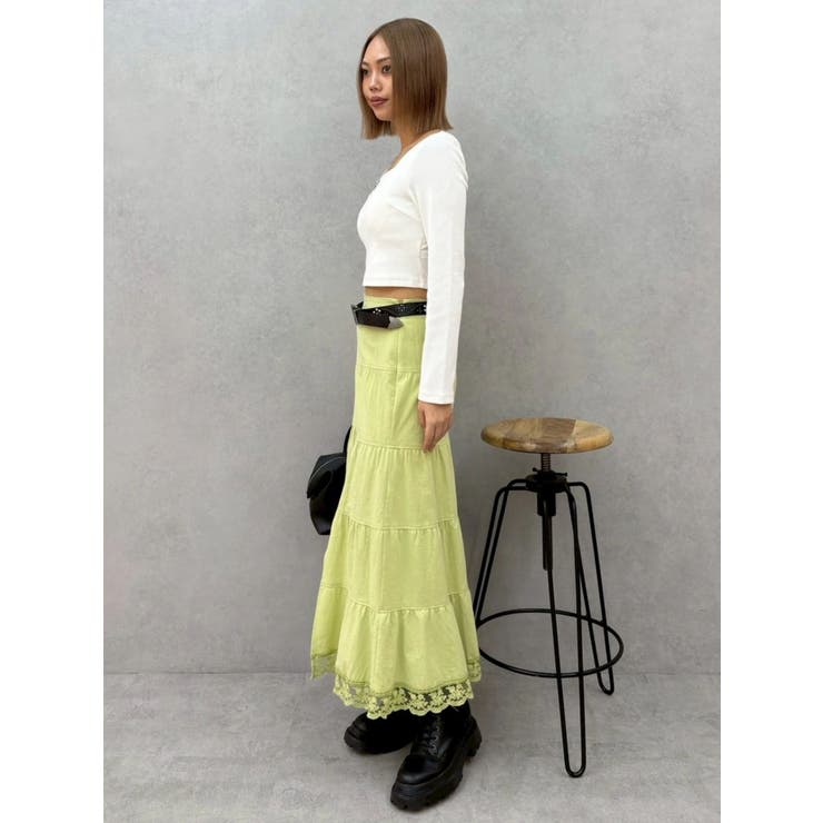 バックリボンスクエアネックリブトップス | EVRIS | 詳細画像34 