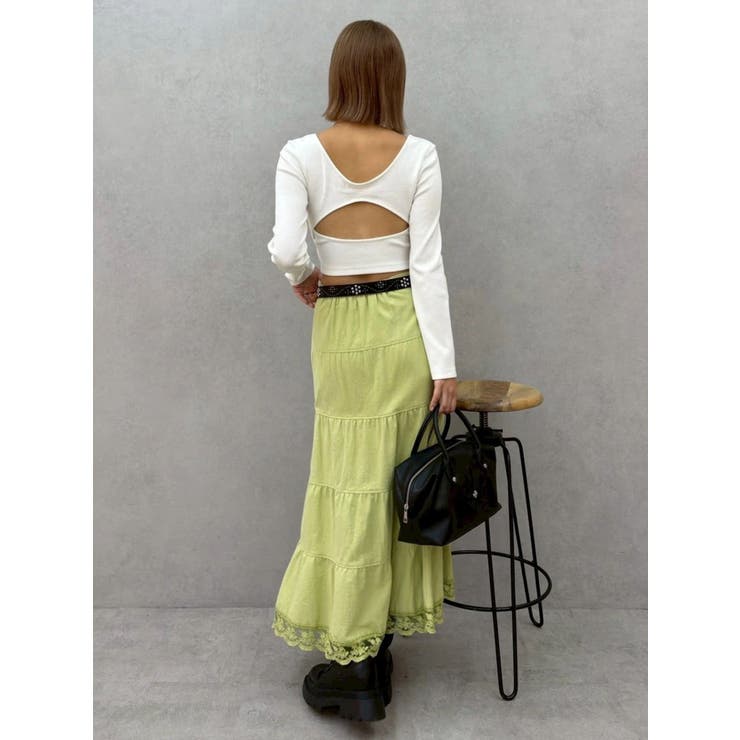 バックリボンスクエアネックリブトップス | EVRIS | 詳細画像36 