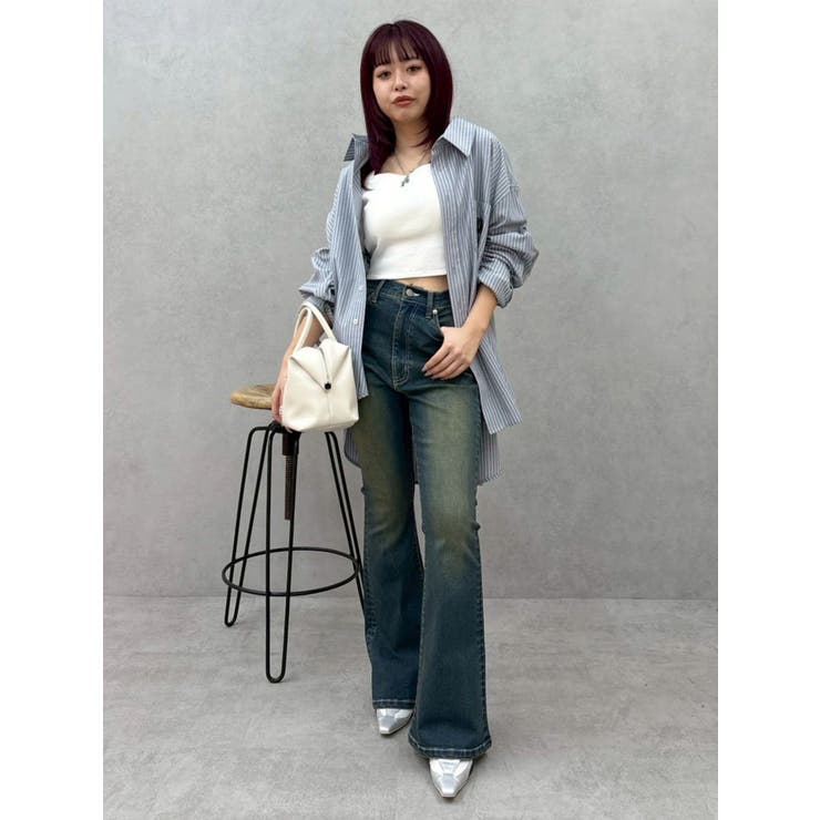 バックリボンスクエアネックリブトップス | EVRIS | 詳細画像40 