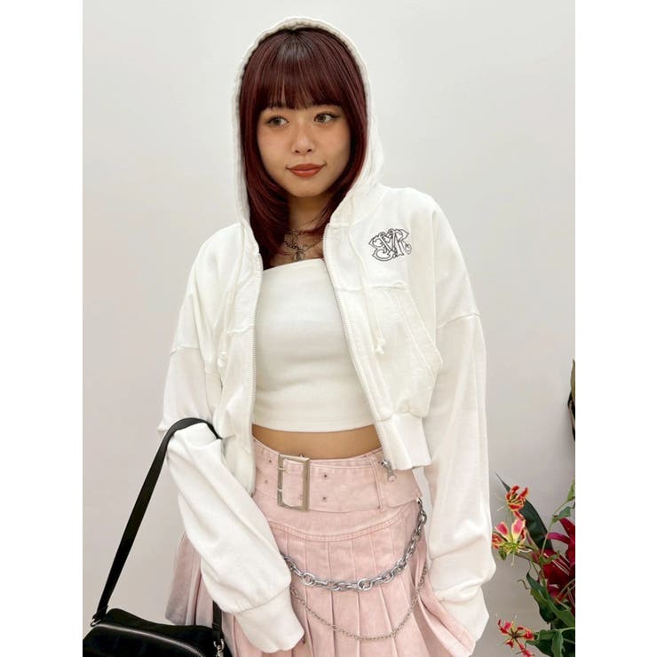 ワンポイントロゴショートパーカー【セットアップ着用可能】 | EVRIS | 詳細画像1 