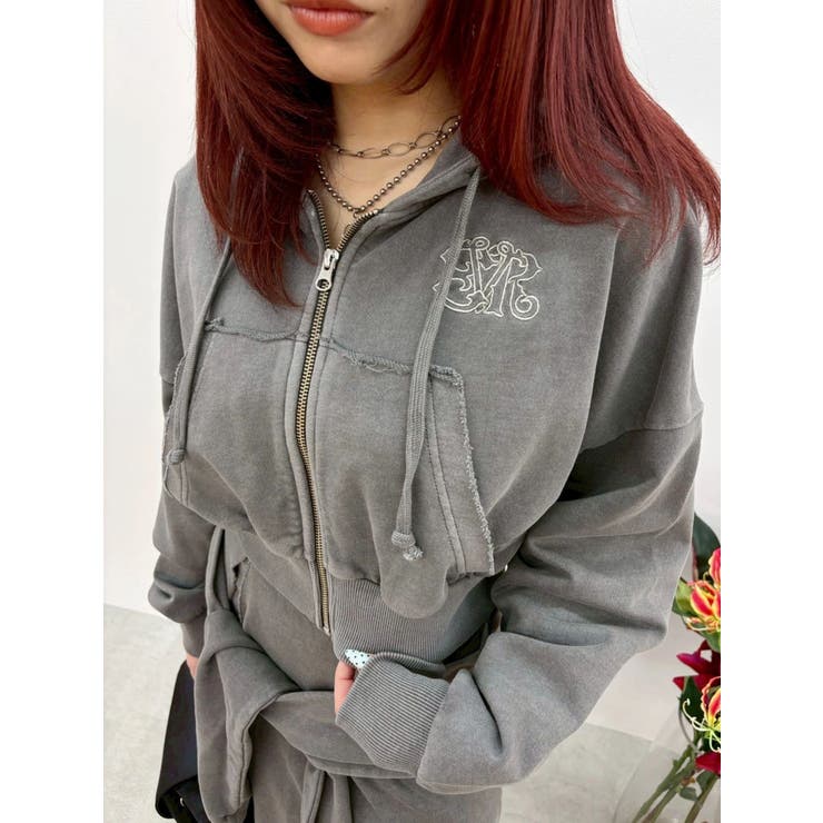 ワンポイントロゴショートパーカー【セットアップ着用可能】 | EVRIS | 詳細画像15 