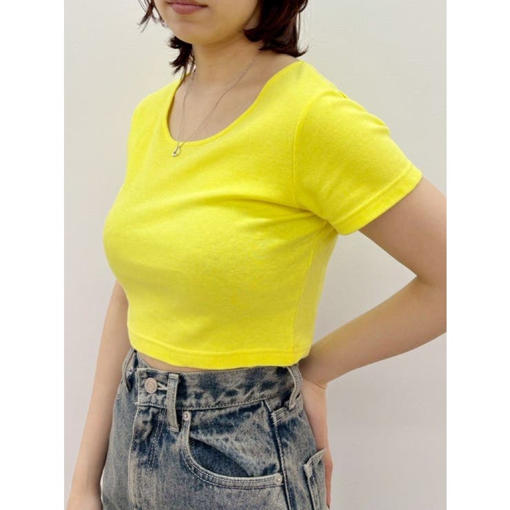 イエロー | BASICシンプルショートTシャツ | EVRIS