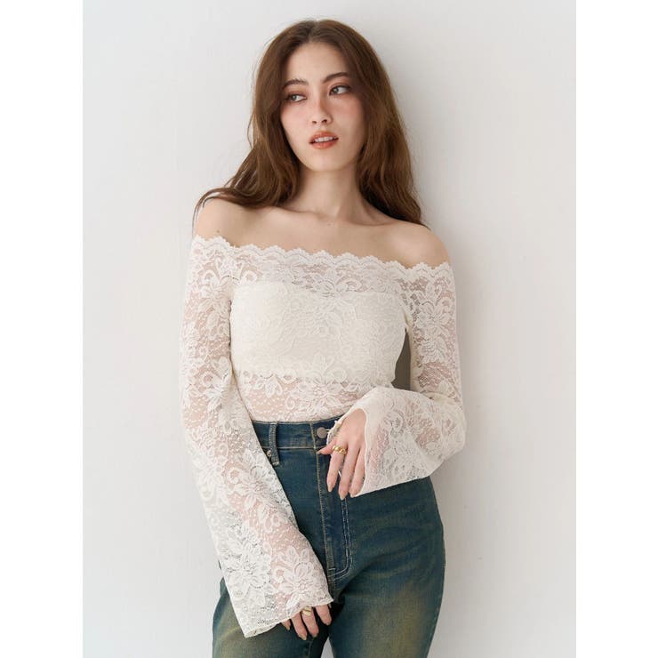 スカラップオフショルレーストップス | EVRIS | 詳細画像2 