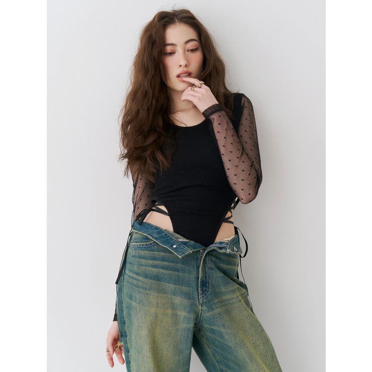 レースアップボディースーツ | EVRIS | 詳細画像3 