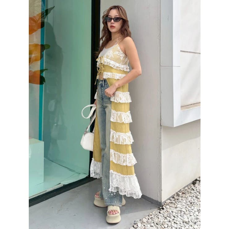 レースフリルロングジレ | EVRIS | 詳細画像10 