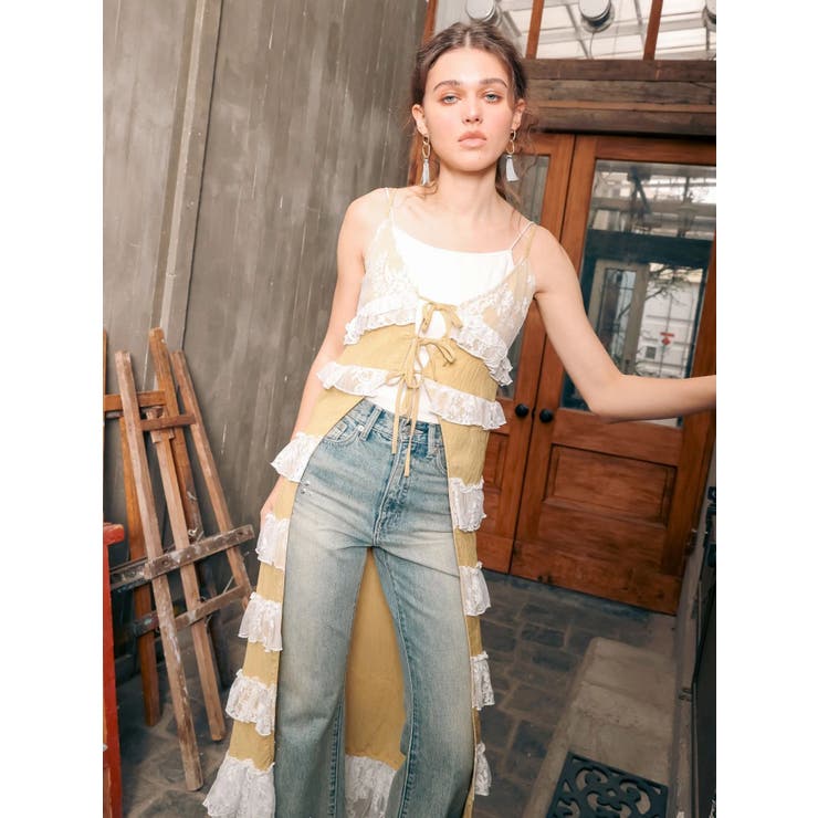 レースフリルロングジレ | EVRIS | 詳細画像3 