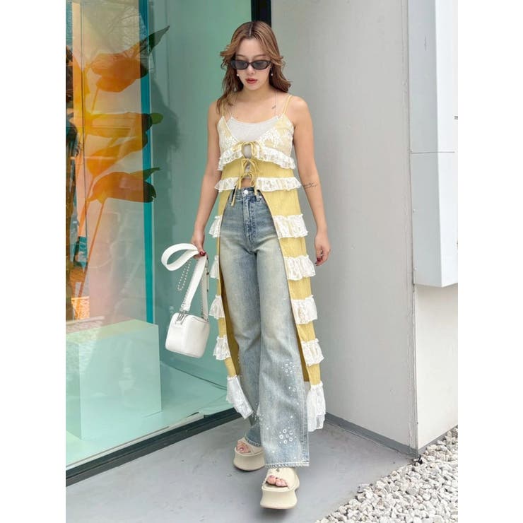 レースフリルロングジレ | EVRIS | 詳細画像9 