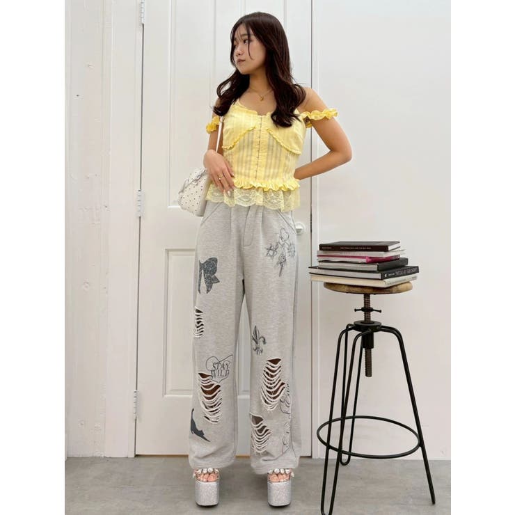 グラフィックデザインワイドパンツ | EVRIS | 詳細画像10 