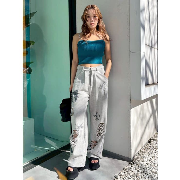 グラフィックデザインワイドパンツ | EVRIS | 詳細画像15 