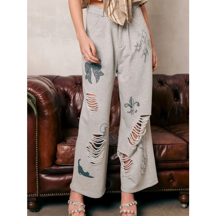 グラフィックデザインワイドパンツ | EVRIS | 詳細画像2 