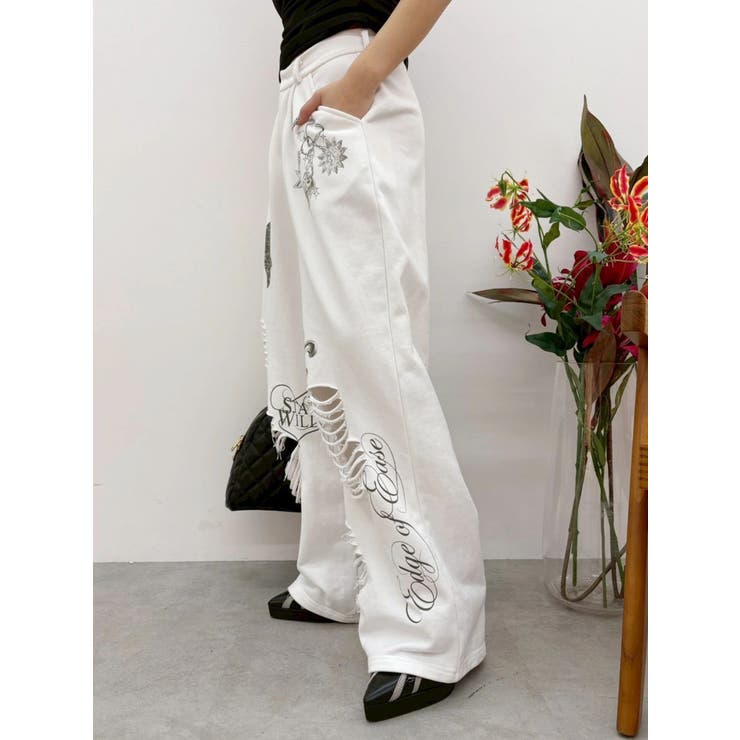 グラフィックデザインワイドパンツ | EVRIS | 詳細画像25 