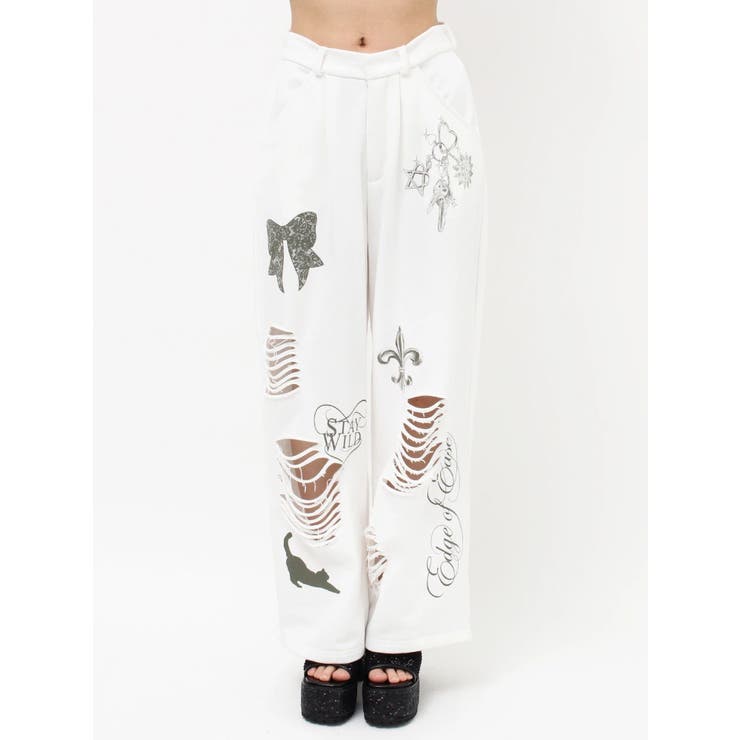 グラフィックデザインワイドパンツ | EVRIS | 詳細画像28 