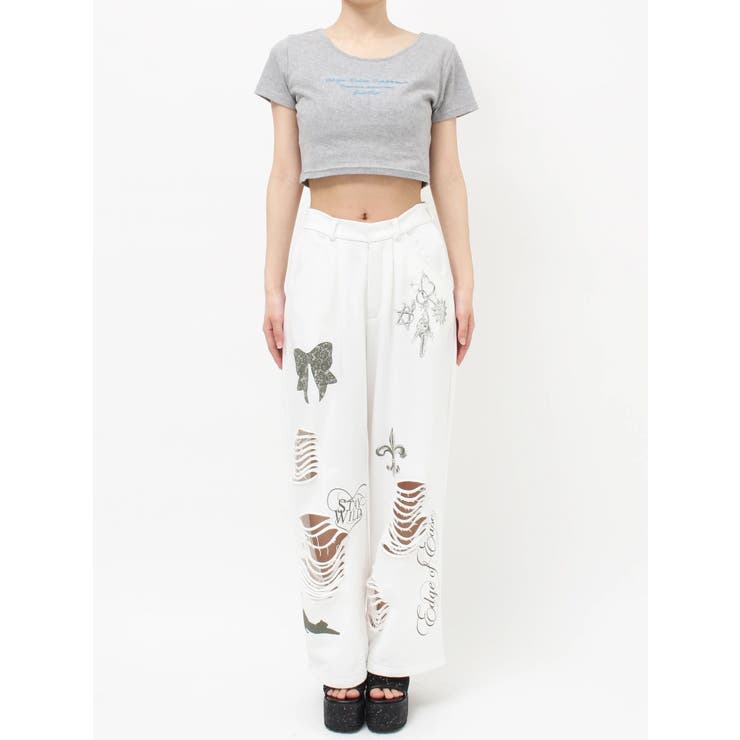 グラフィックデザインワイドパンツ | EVRIS | 詳細画像35 