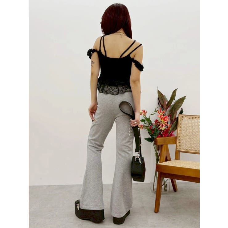 ビジューカッティングスウェットフレアパンツ | EVRIS | 詳細画像10 