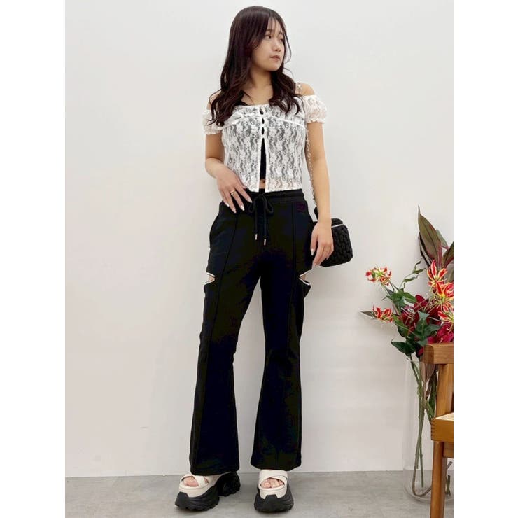 ビジューカッティングスウェットフレアパンツ | EVRIS | 詳細画像12 