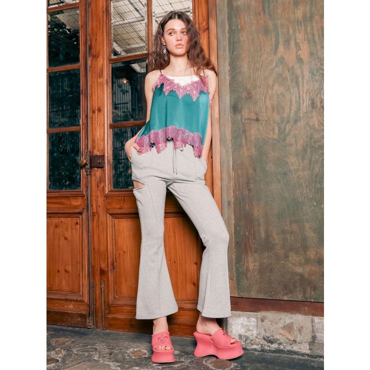 ビジューカッティングスウェットフレアパンツ | EVRIS | 詳細画像4 