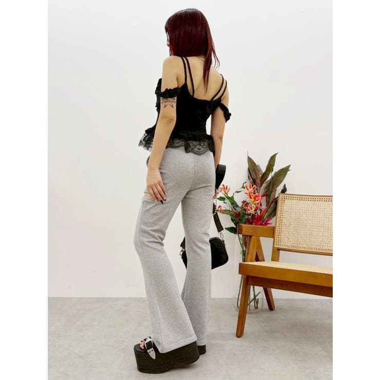 ビジューカッティングスウェットフレアパンツ | EVRIS | 詳細画像9 