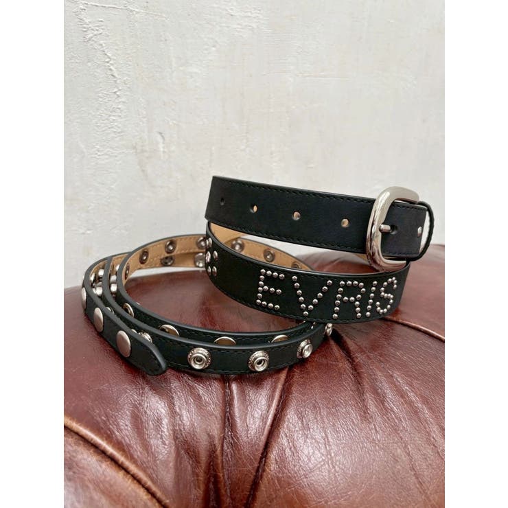 ブラック | オリジナルロゴスタッズベルト | EVRIS