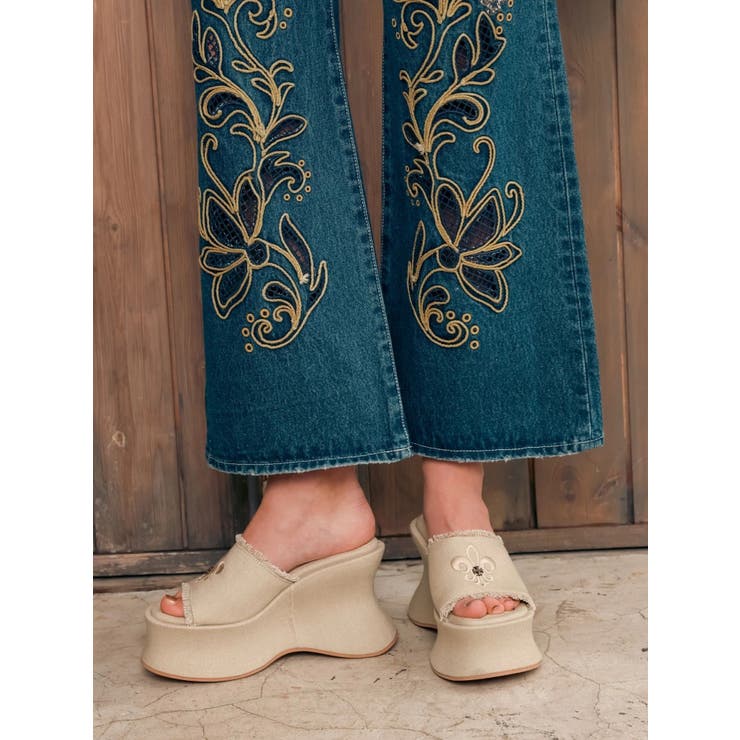 【厚底】フリンジズタッズサンダル | EVRIS | 詳細画像9 