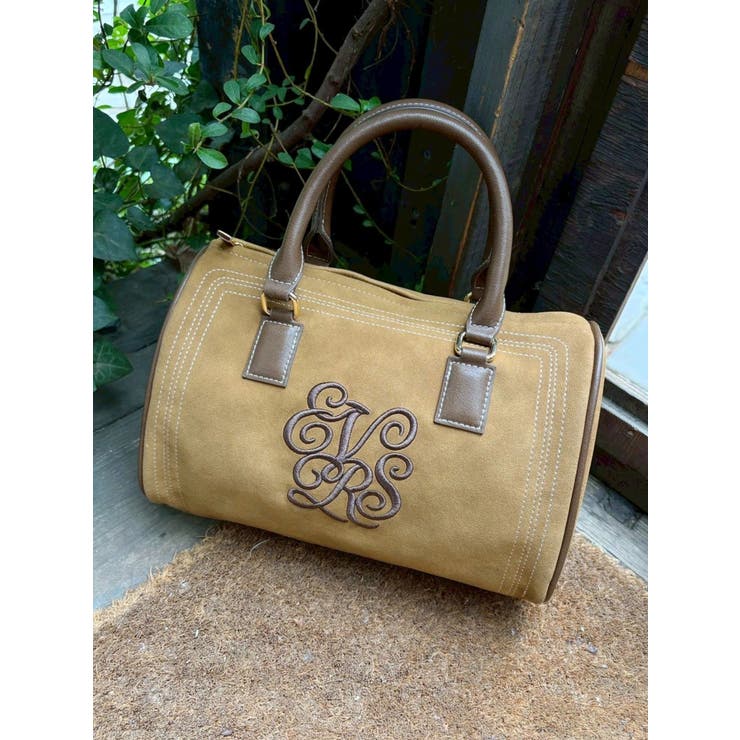 ブラウン | エンブレムステッチボストンBAG | EVRIS