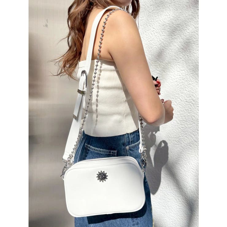 ホワイト | ボールチェーンショルダーBAG | EVRIS