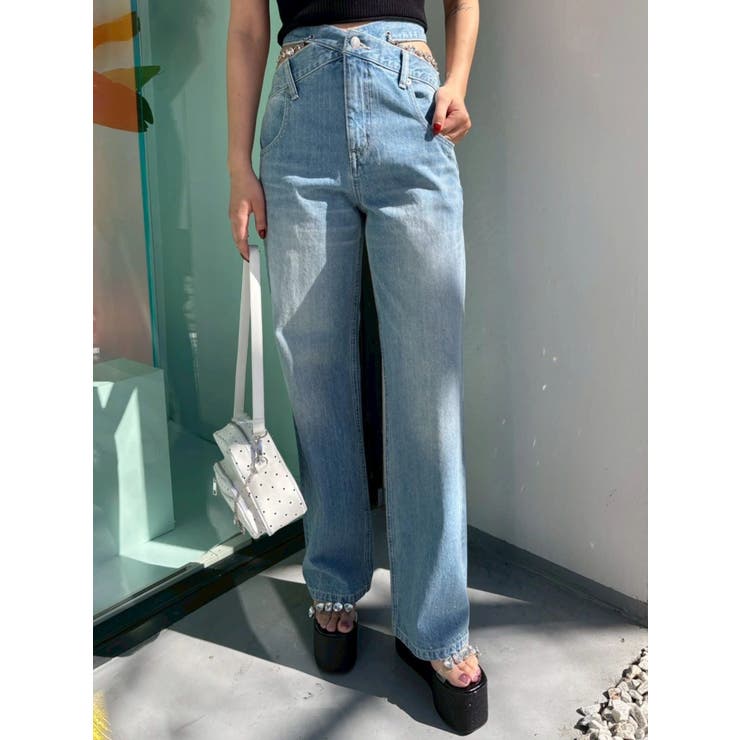 ビジューワイドデニムパンツ | EVRIS | 詳細画像12 