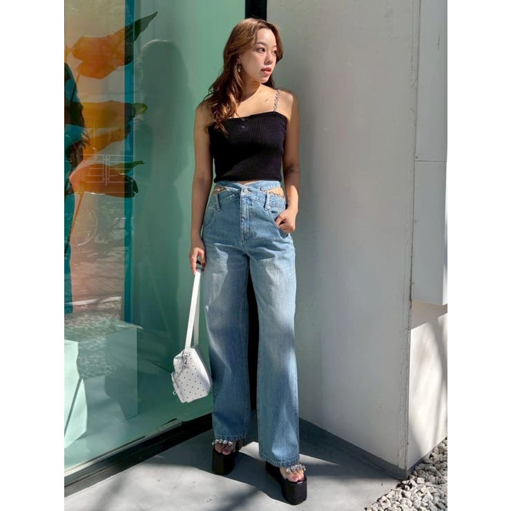 ビジューワイドデニムパンツ | EVRIS | 詳細画像14 