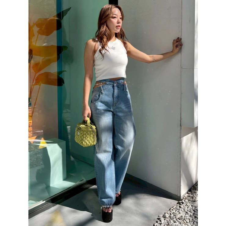 ビジューワイドデニムパンツ | EVRIS | 詳細画像17 