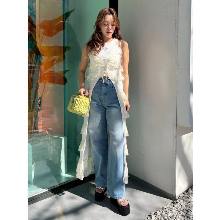 ビジューワイドデニムパンツ | EVRIS | 詳細画像19 