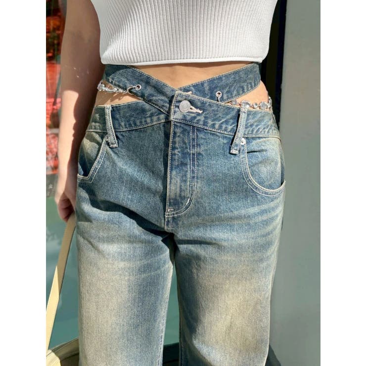 ビジューワイドデニムパンツ | EVRIS | 詳細画像20 