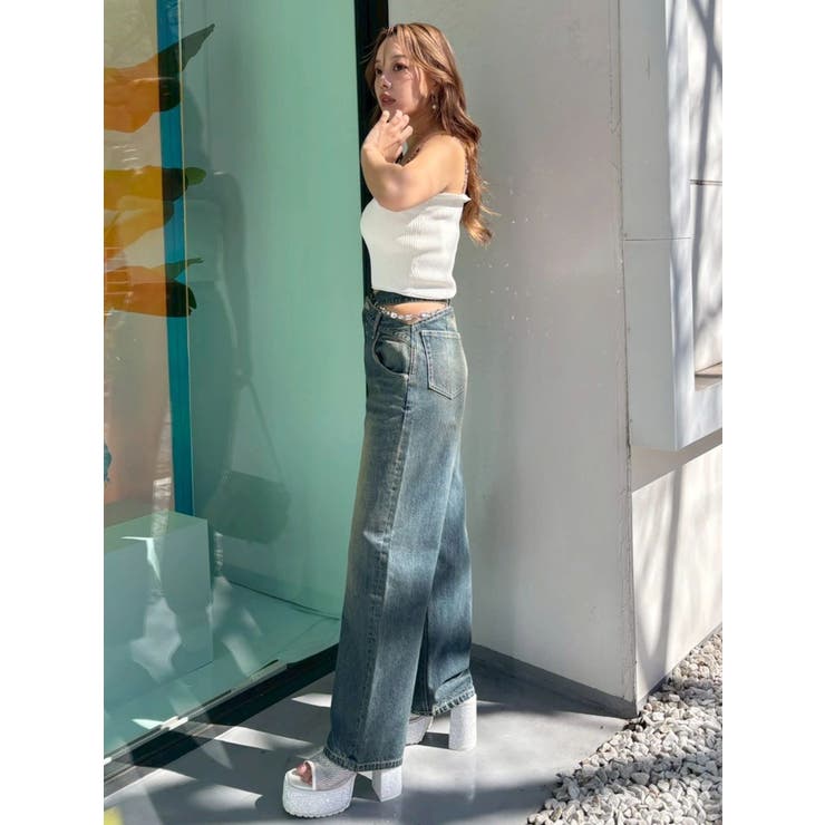 ビジューワイドデニムパンツ | EVRIS | 詳細画像25 