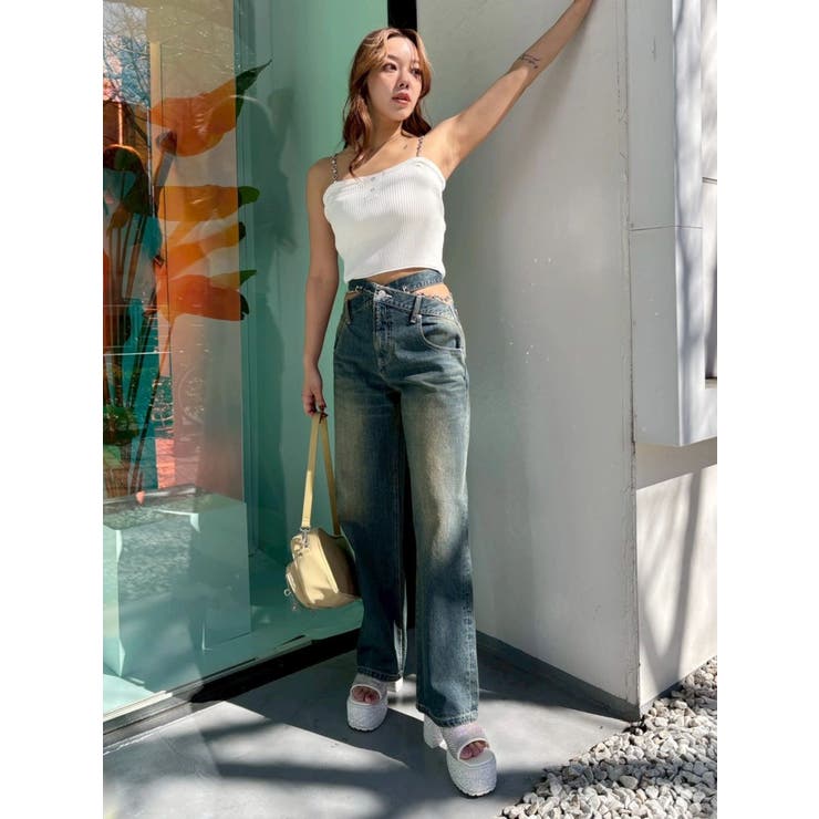 ビジューワイドデニムパンツ | EVRIS | 詳細画像27 