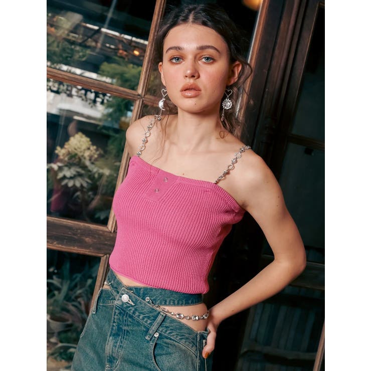 ビジューワイドデニムパンツ | EVRIS | 詳細画像3 