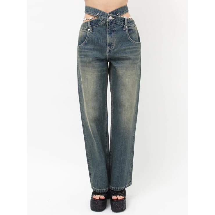 ビジューワイドデニムパンツ | EVRIS | 詳細画像33 