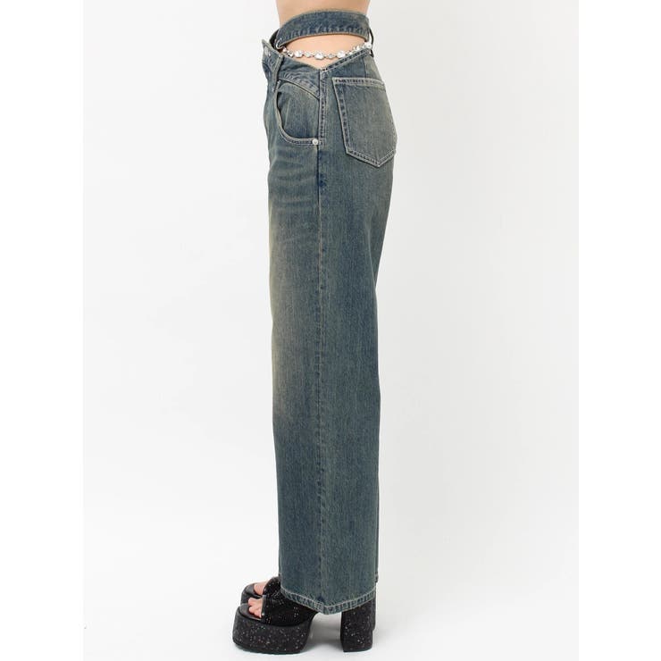 ビジューワイドデニムパンツ | EVRIS | 詳細画像34 