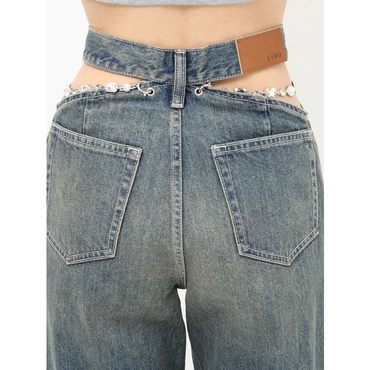 ビジューワイドデニムパンツ | EVRIS | 詳細画像36 