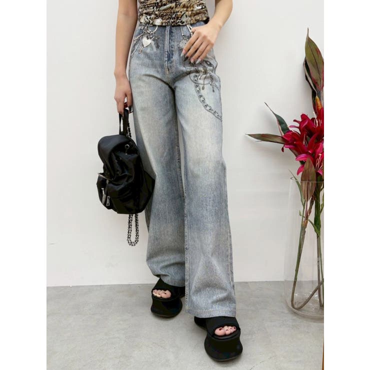 フェイクグラフィックワイドパンツ | EVRIS | 詳細画像11 