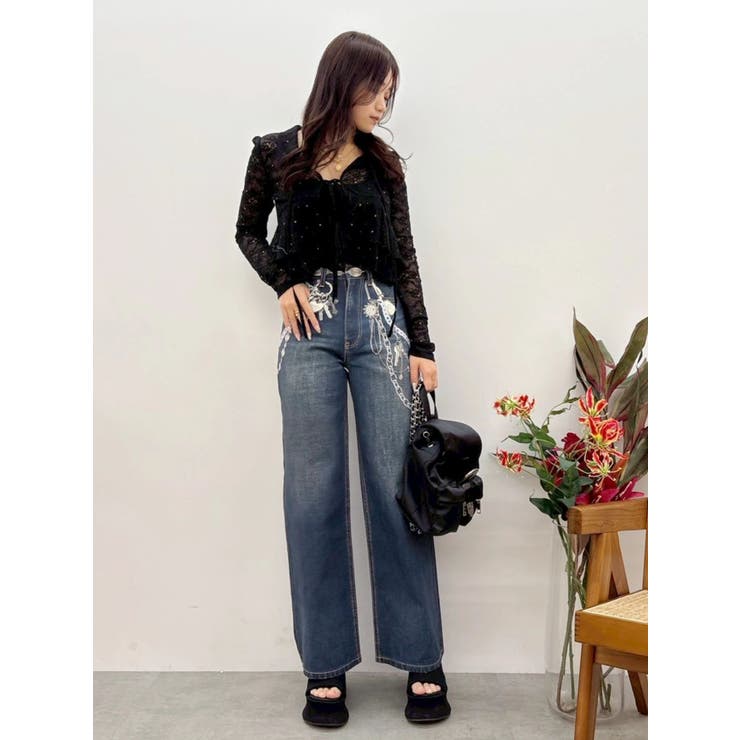 フェイクグラフィックワイドパンツ | EVRIS | 詳細画像19 