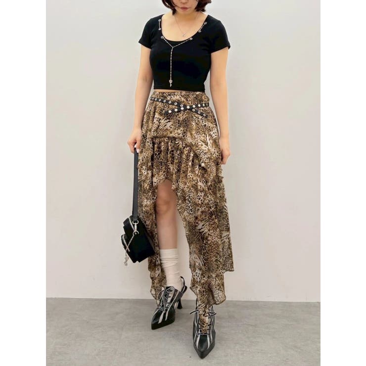 ネックレスフレンチスリーブショートトップス | EVRIS | 詳細画像12 