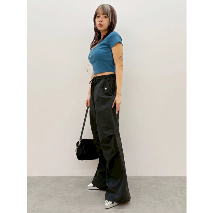 ネックレスフレンチスリーブショートトップス | EVRIS | 詳細画像18 