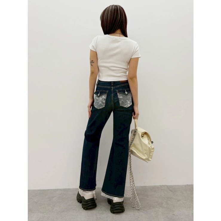 ネックレスフレンチスリーブショートトップス | EVRIS | 詳細画像24 