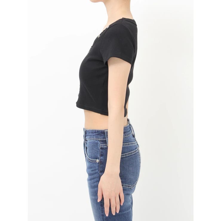 ネックレスフレンチスリーブショートトップス | EVRIS | 詳細画像31 